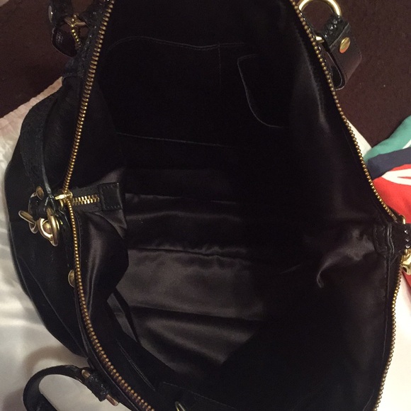 Black Coach bag with snakeskin accent - Picture 6 of 6