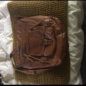 Satchel bag with fall scarf/wrap