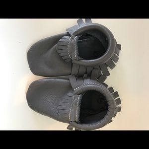 Freshly picked charcoal moccasins