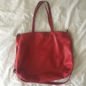 Red leather Lucky Brand Tote Bag/handbag