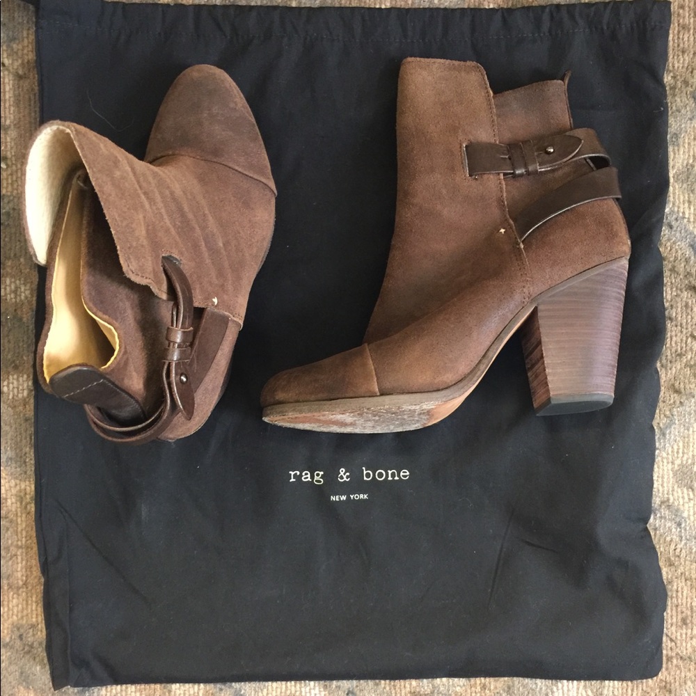 Rag & Bone 'Kinsey' Brown Suede Ankle Booties