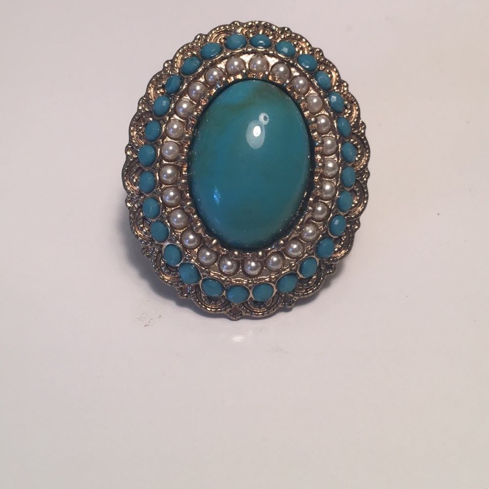 Blue statement ring