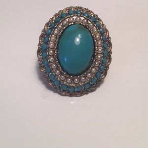 Blue statement ring