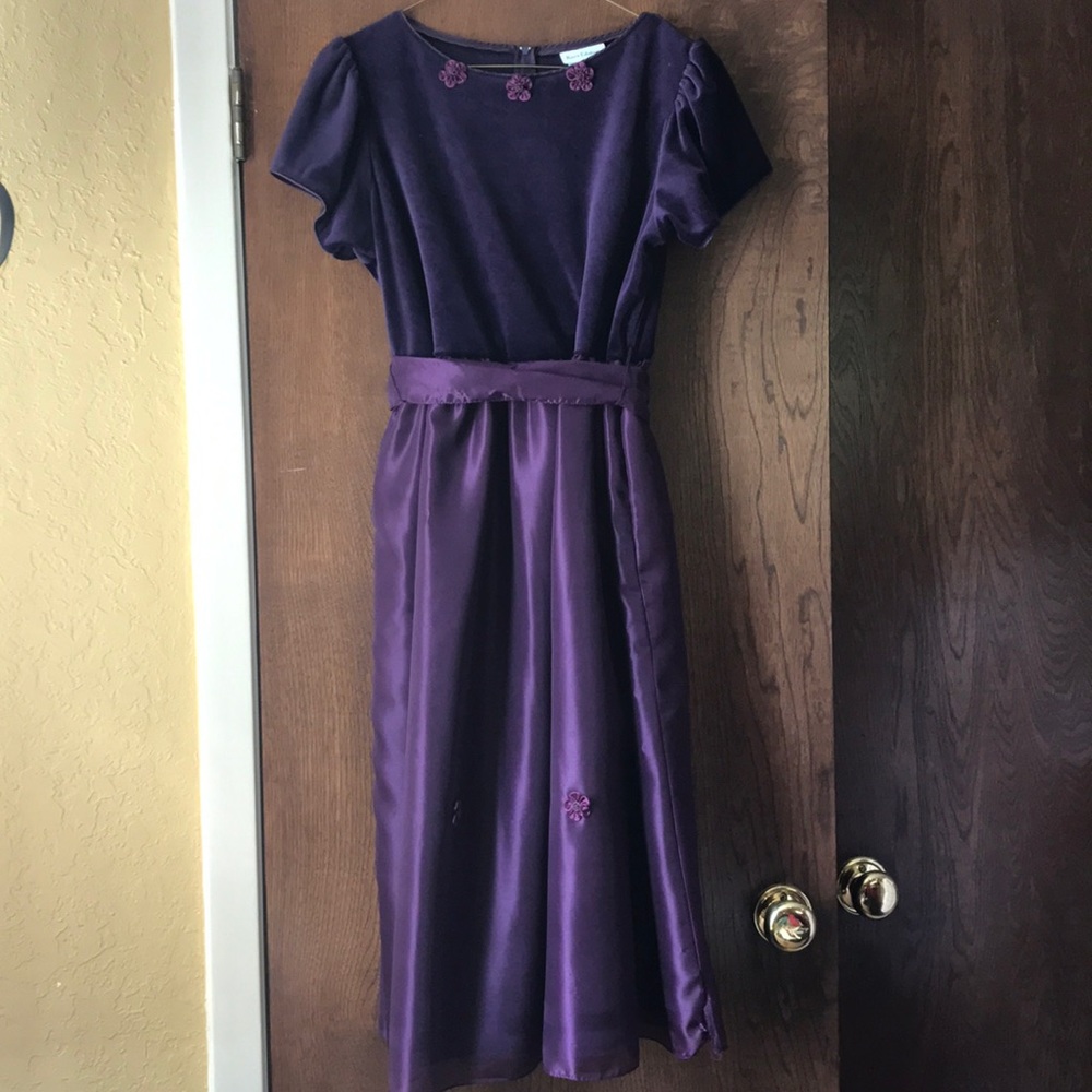 Purple Formal Dress with Flowers