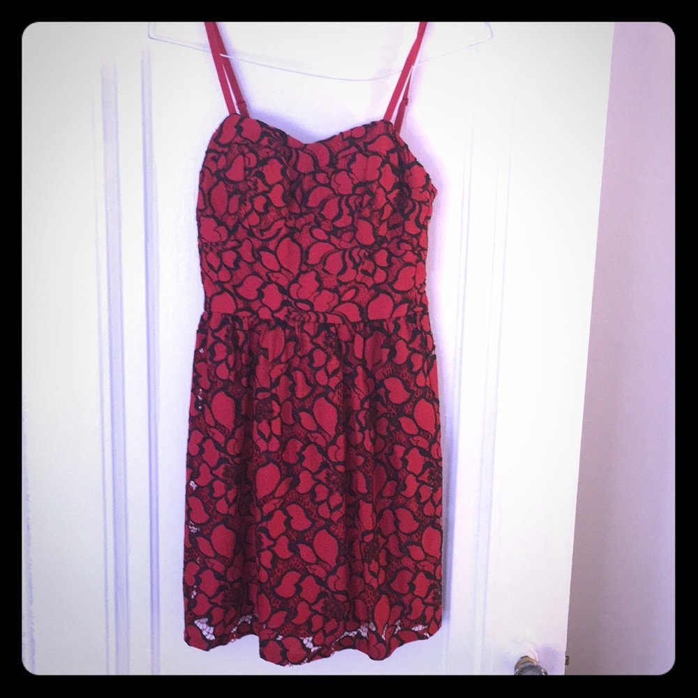 Little Red Dress with Sweetheart Neck