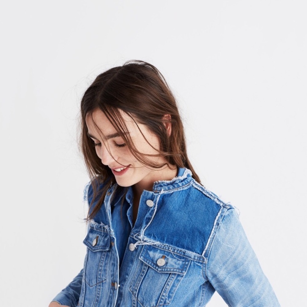 Madewell Collarless Denim Jacket Never Worn!