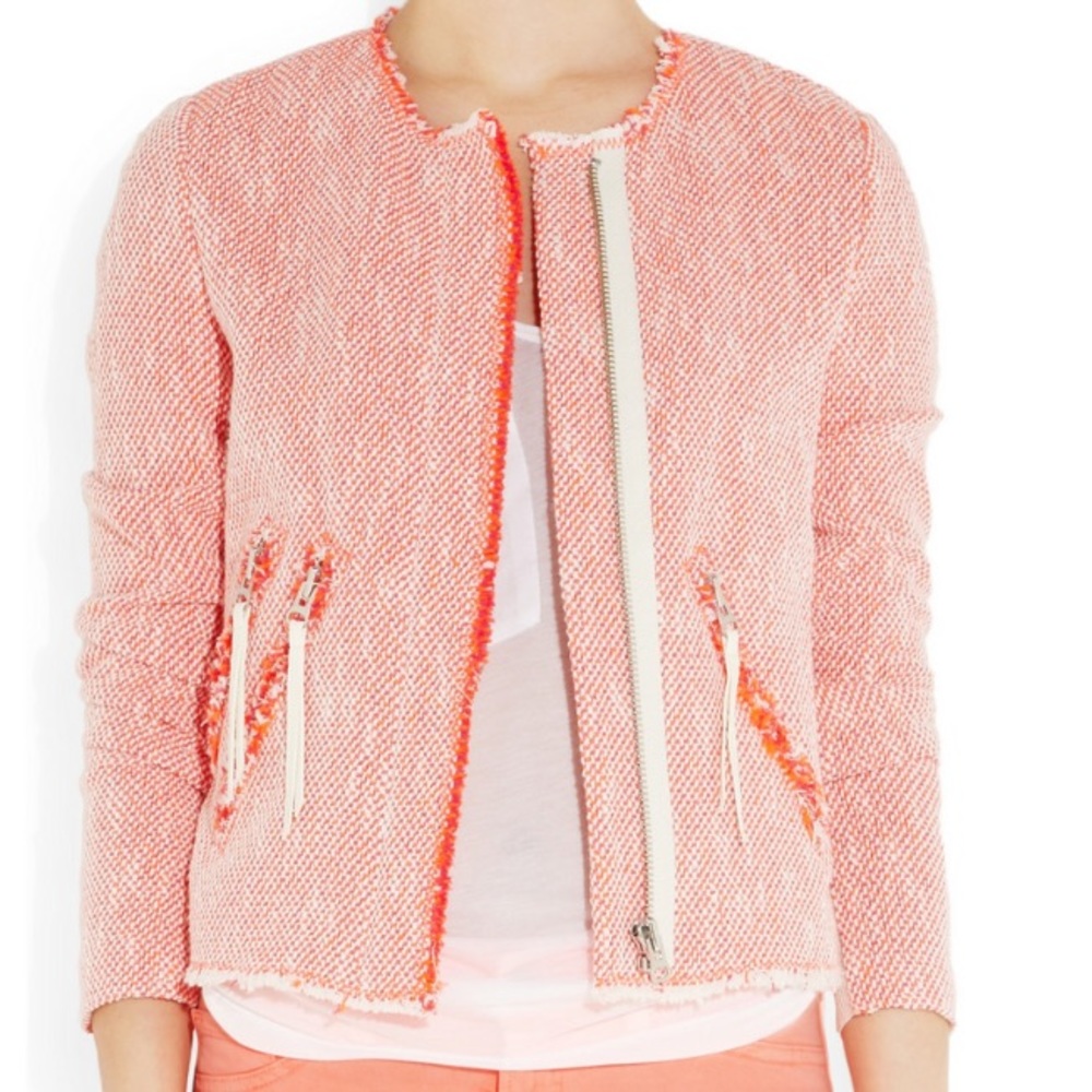 Rebecca Taylor tweed orange and pink jacket