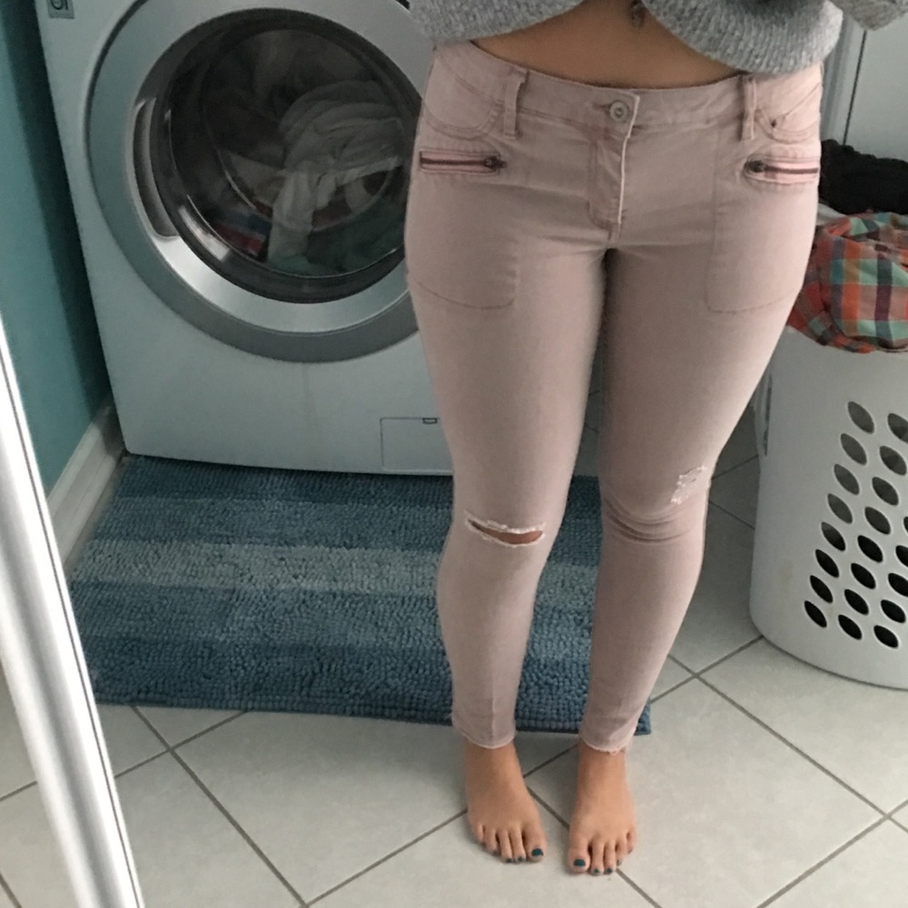 Blush hollister skinny jeans size 7