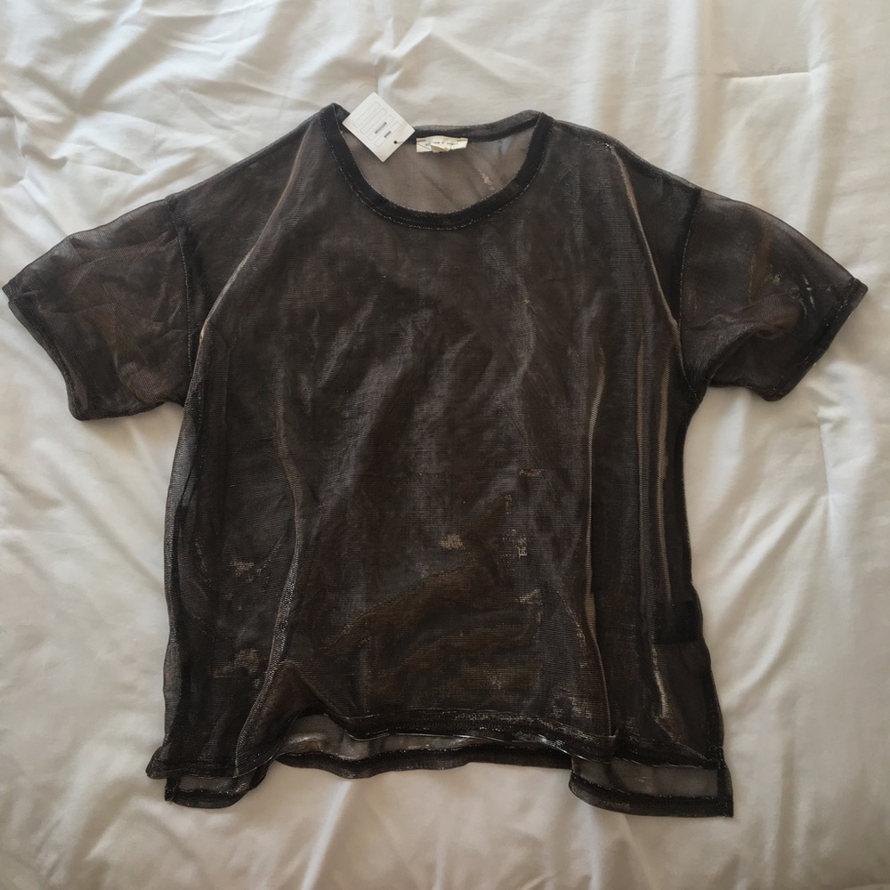 Sheer metallic Tshirt