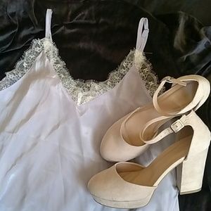 Stylenanda Lavender Silk Camisole with Lace