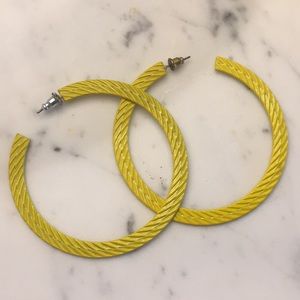 Yellow hoop earrings!