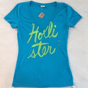 Hollister Blue v-neck tee shirt