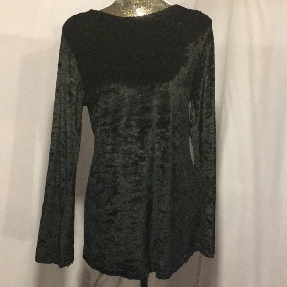 Liz Claiborne black crushed velvet tunic.