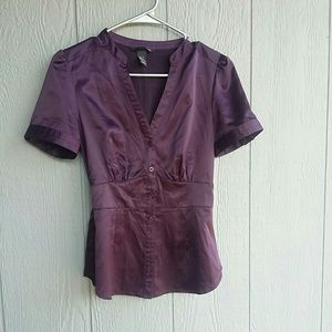 H & M purple satin top size 6
