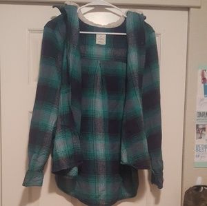 American eagle hooded flannel