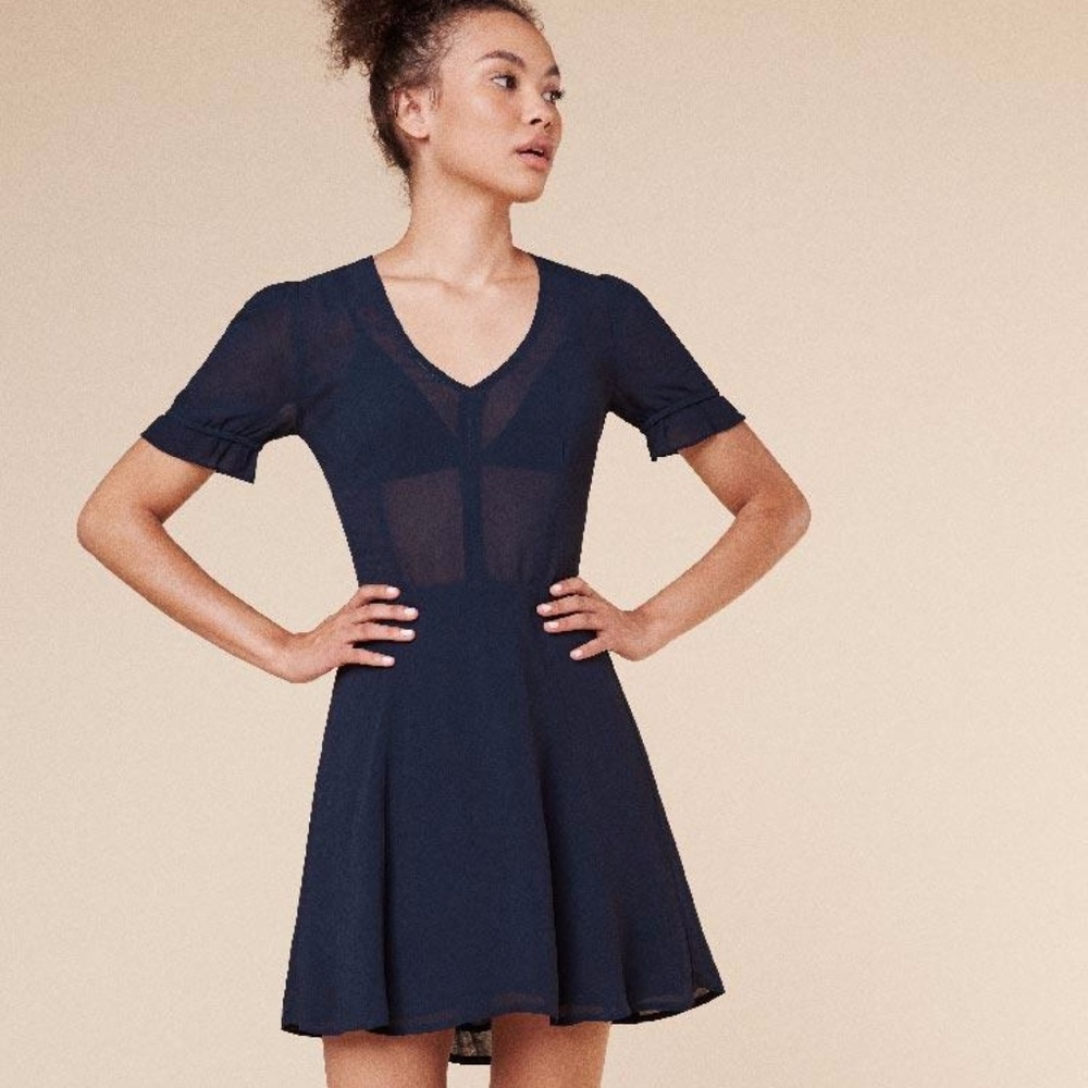 NWT Reformation "Sue" Dress in Midnight 0