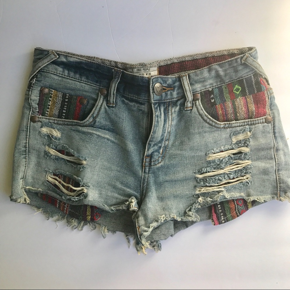 Free People Ripped/ Destroyed Jean Shorts
