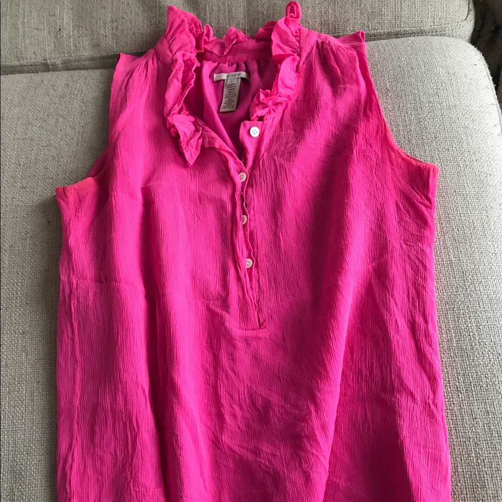 J. Crew Size 2 Hot Pink Sleeveless Blouse