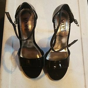 Black patton leather heels