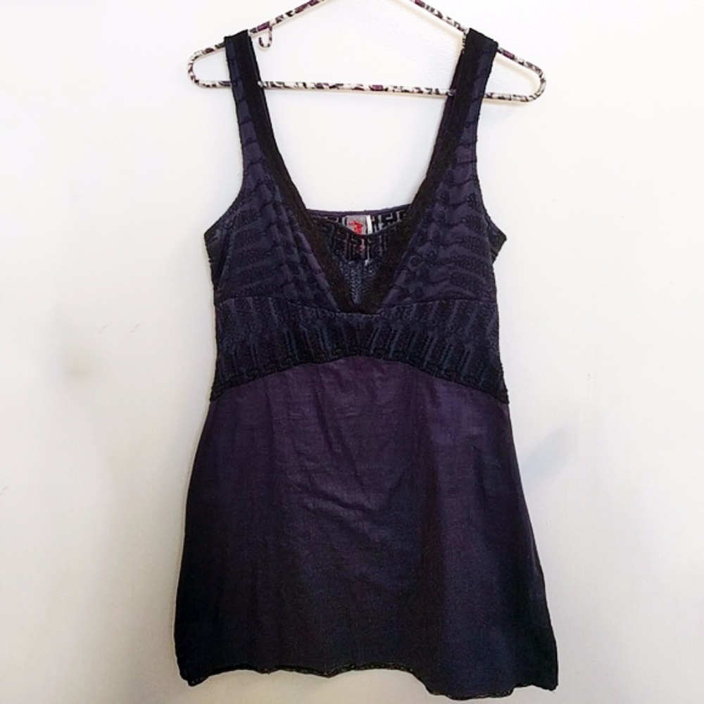 *RELISTED* Free People Navy/Black Crocheted Dress