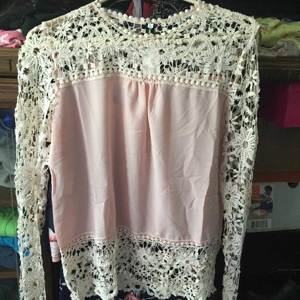Pink lace top