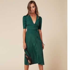 NWT Reformation "Marta" Dress in Emerald XS
