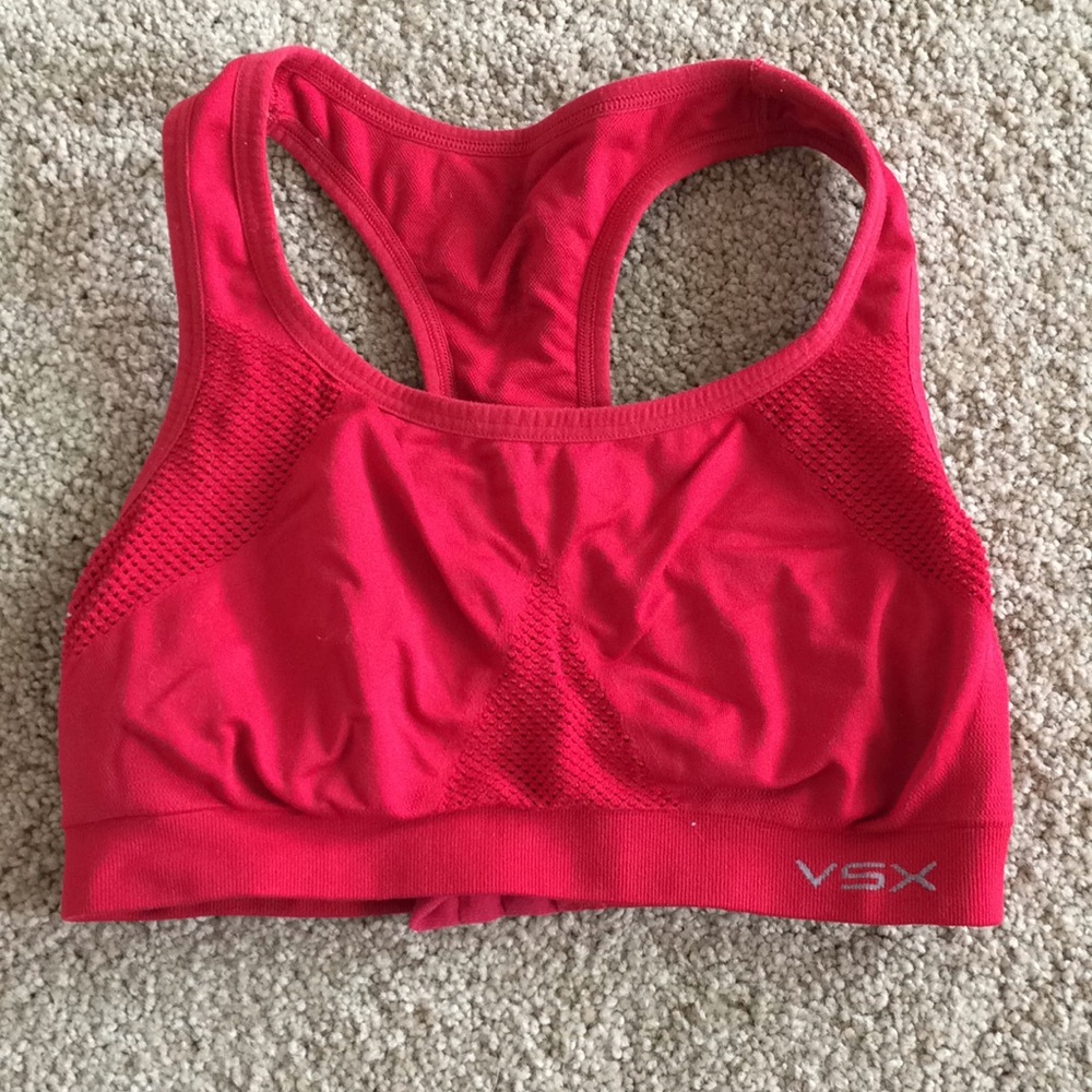 Red VSX Victoria's Secret sports bra