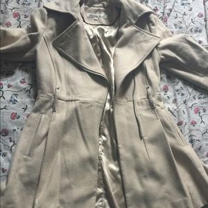 Kenneth Cole flare dressy coat, asymmetrical zip