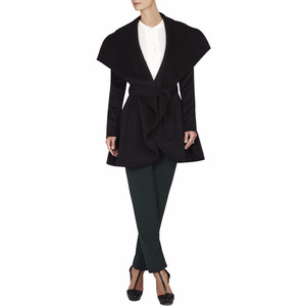 Brand New BCBG Max Azria Draped Collar Belted Coat