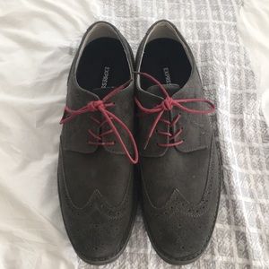 Express Grey Wing Tip Shoes Size 10 1/2