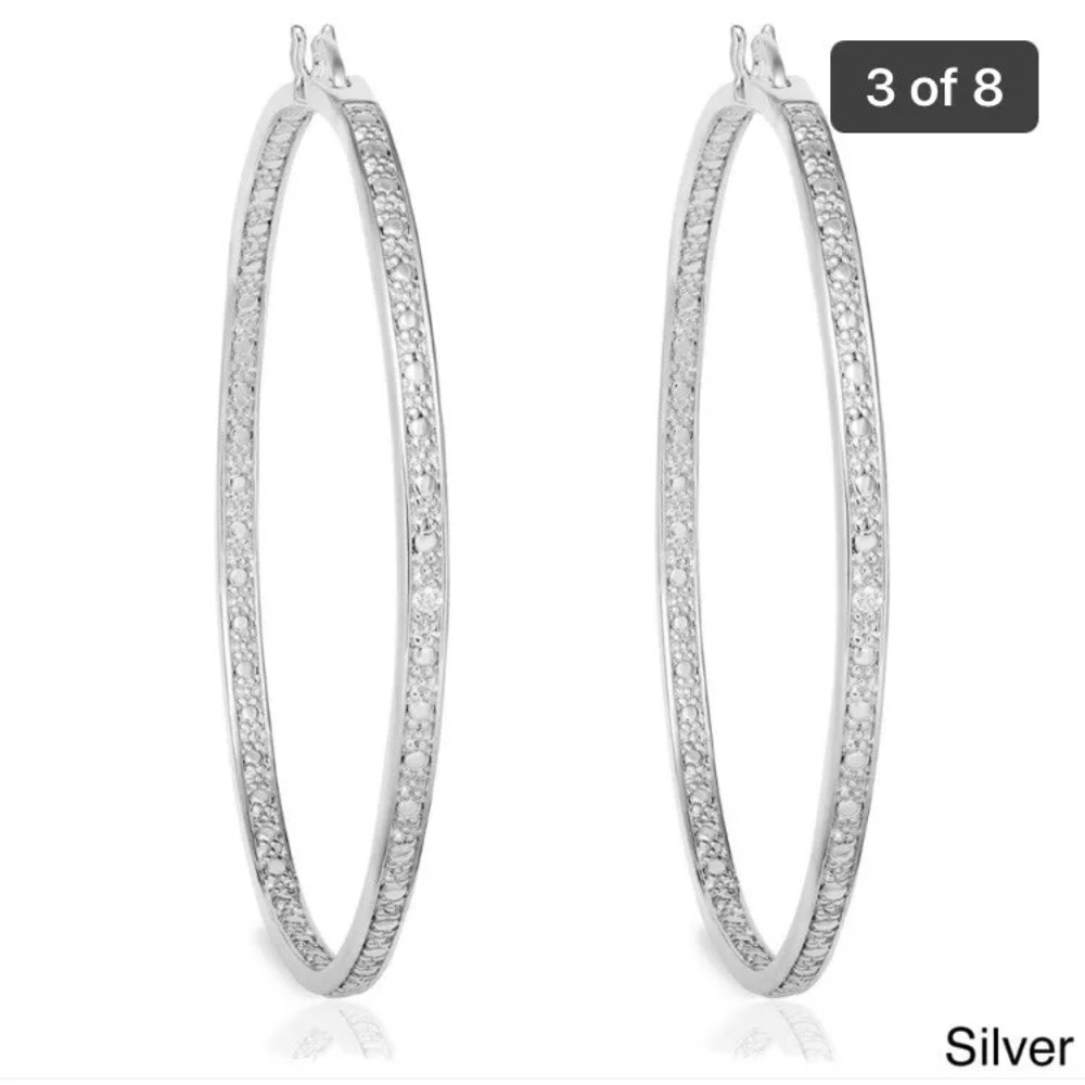 Sterling silver diamond Accent earrings