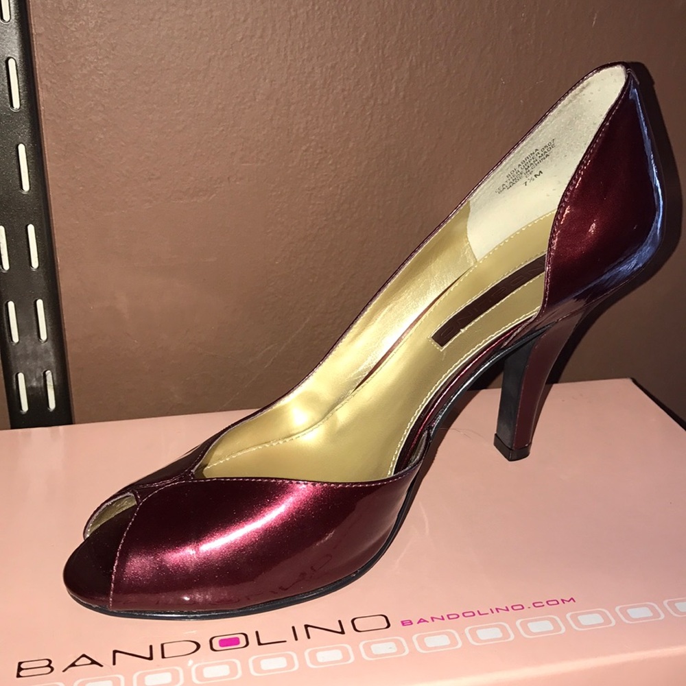 Bandolino Peep-Toe Patent Leather Heel, New
