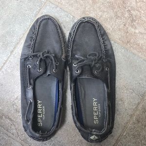 Men's Canvas w/Leather Trim Sperrys