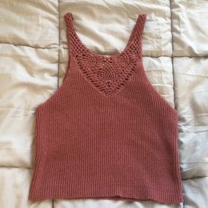 Burgundy knit crop top