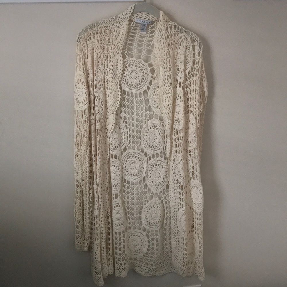 Laundry by Shelli Segal crochet cream cover up