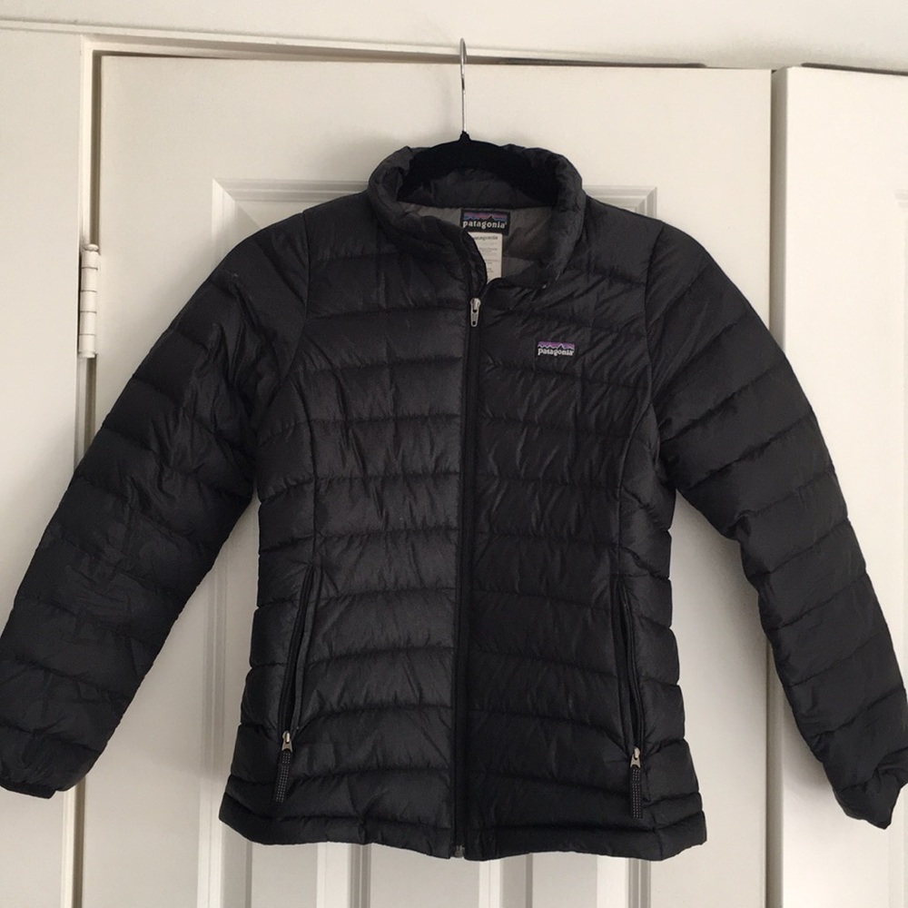 Girls Black Patagonia Down Sweater