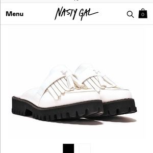 Nasty Gal Got Sole Vegan Leather Mules (white)