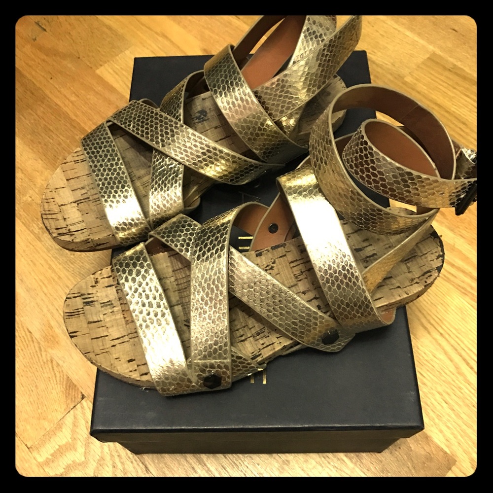 Gold Leather Rebecca Minkoff Gladiator Sandals