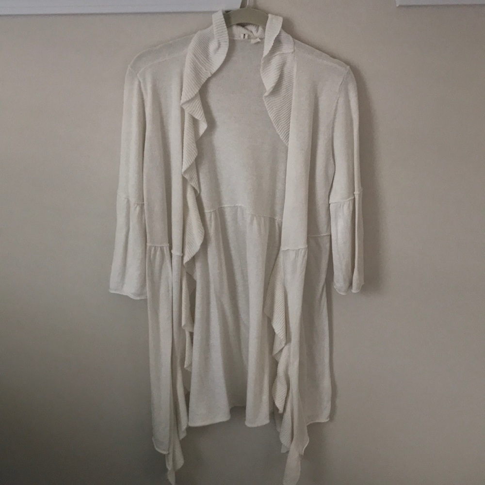 Cream colored Anthropologie MOTH cardigan sweater