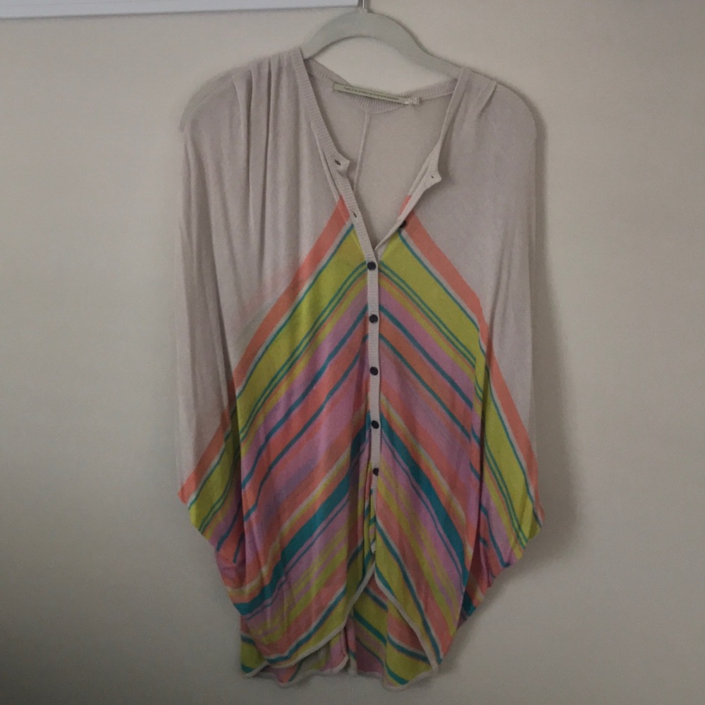 Colorful stripped button down cardigan