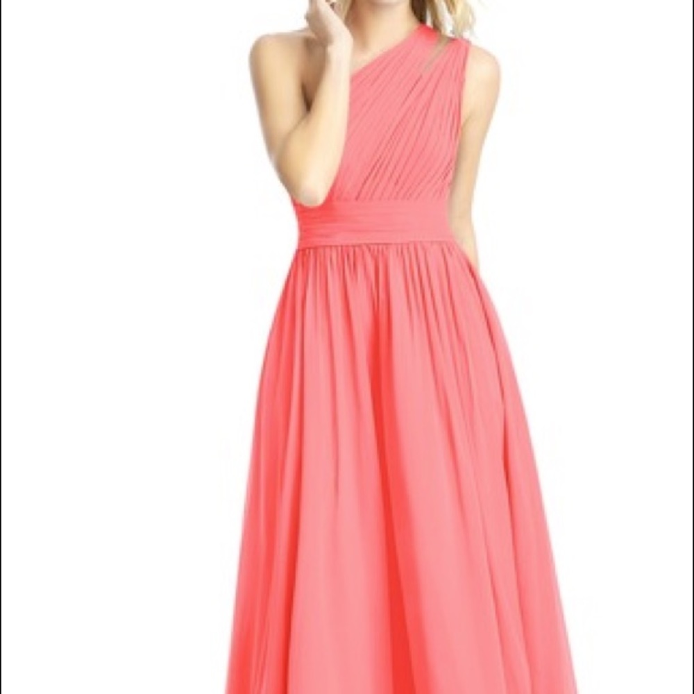 Azazie Molly A10, hemmed 2 inches, Watermelon