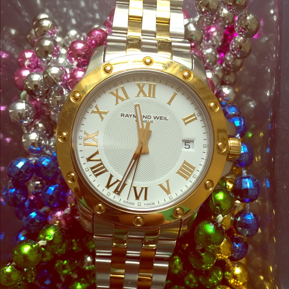 Raymond Weil 3 tone quartz watch, sapphire