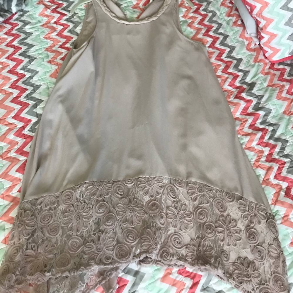 Dusty rose shark bit hem dress