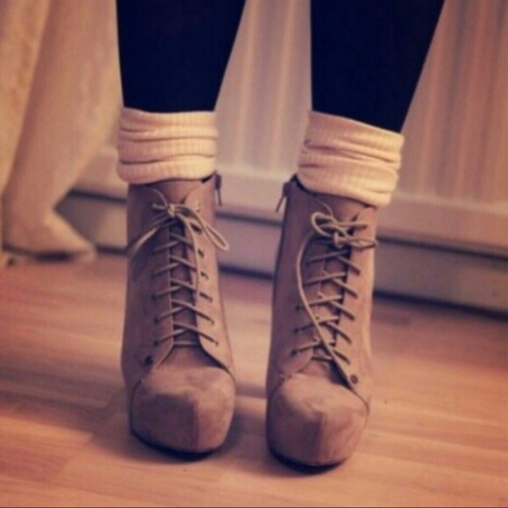 The Suede Life Platform Wedge Boots/Booties sz 8.5