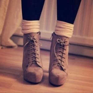 The Suede Life Platform Wedge Boots/Booties sz 8.5