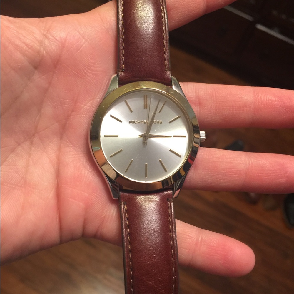 Ladies Two-Toned Leather Watch