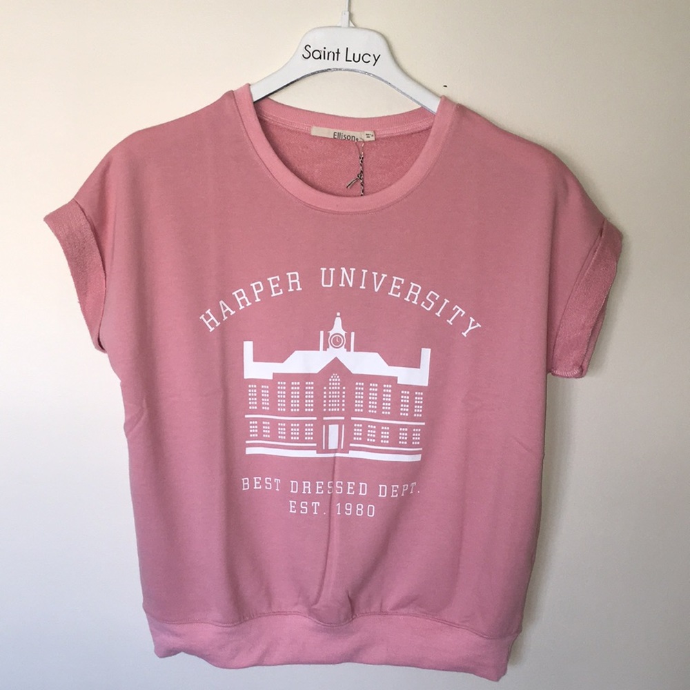 Boyfriend Fit short sleeve sweatshirt