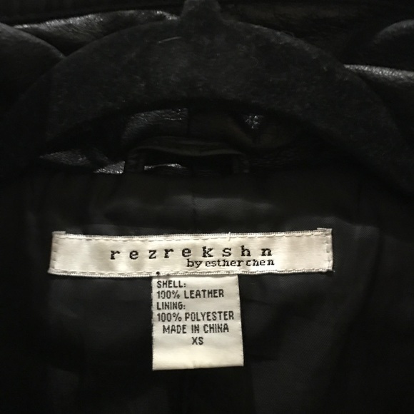 Asymmetrical Zip Black Leather Jacket - Picture 5 of 6