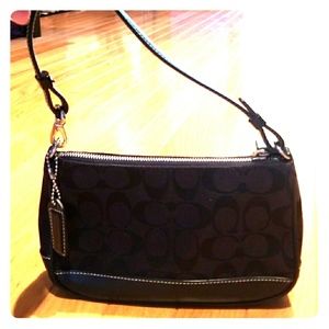 Coach demi black monogram pouch