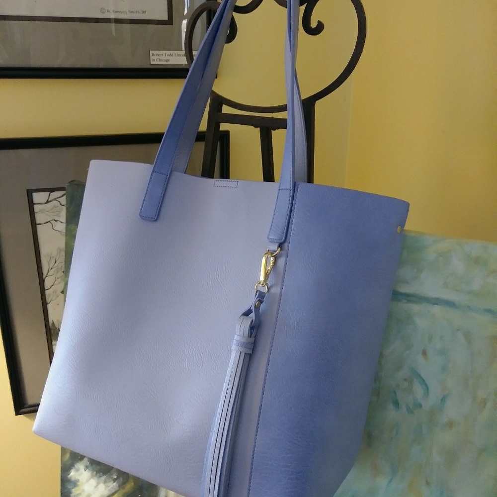 ULTA light blue Tote bag with tassel